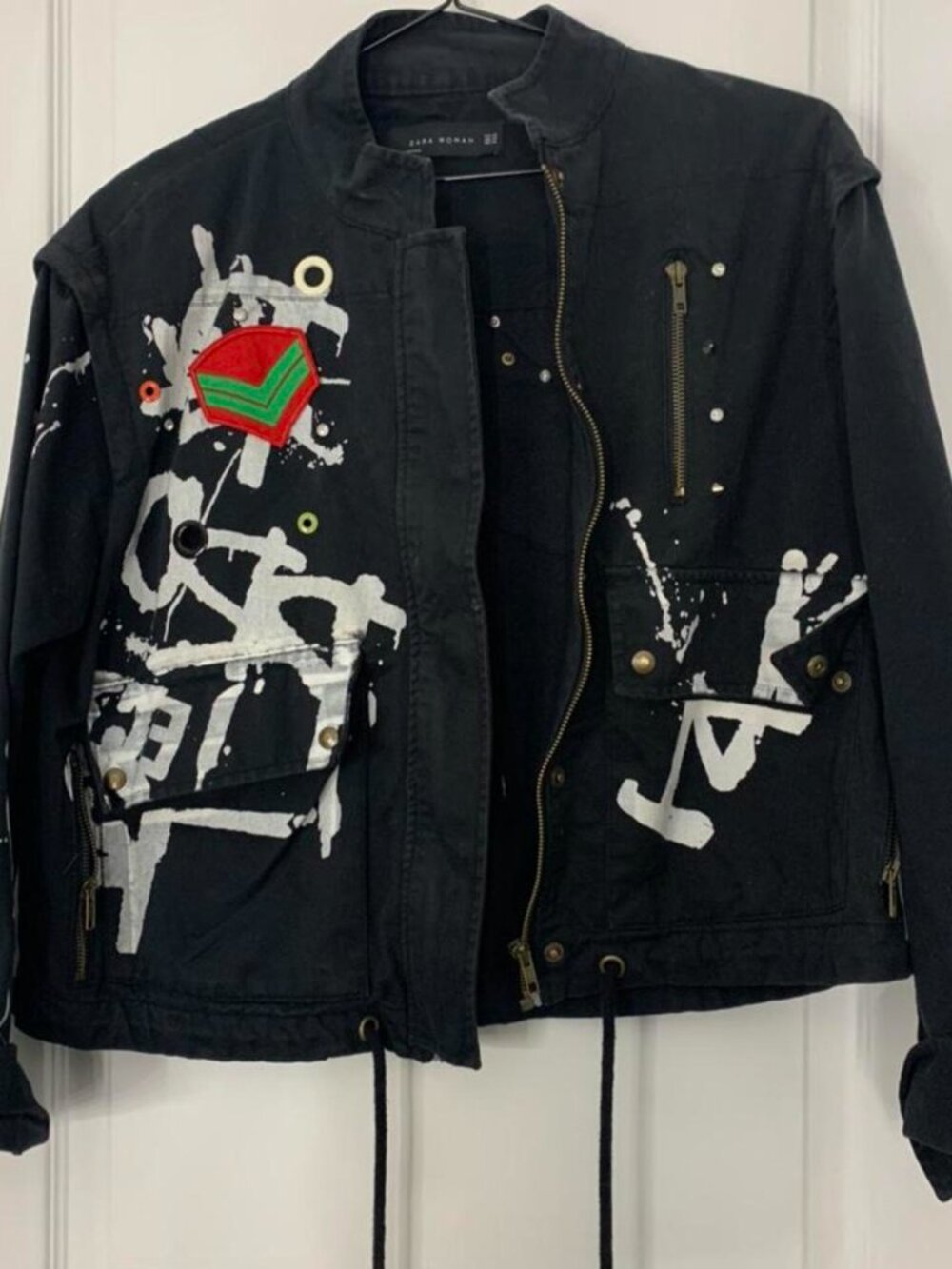 Zara Black Bomber Jacket